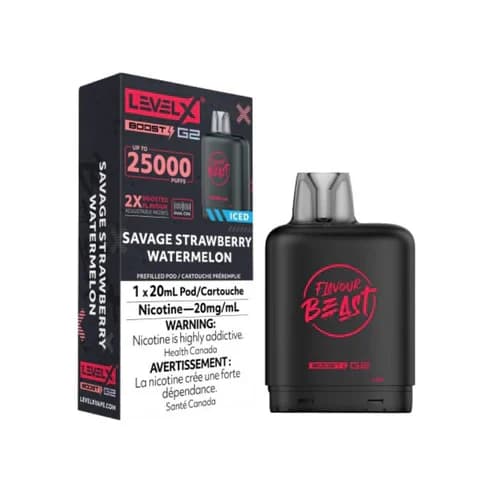 Level X Flavour Beast G2 Boost 25K Pod - Savage Strawberry Watermelon Iced