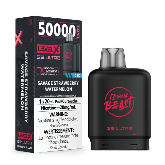 Level X Flavour Beast G2 Ultra 50K Pod - Savage Strawberry Watermelon Iced