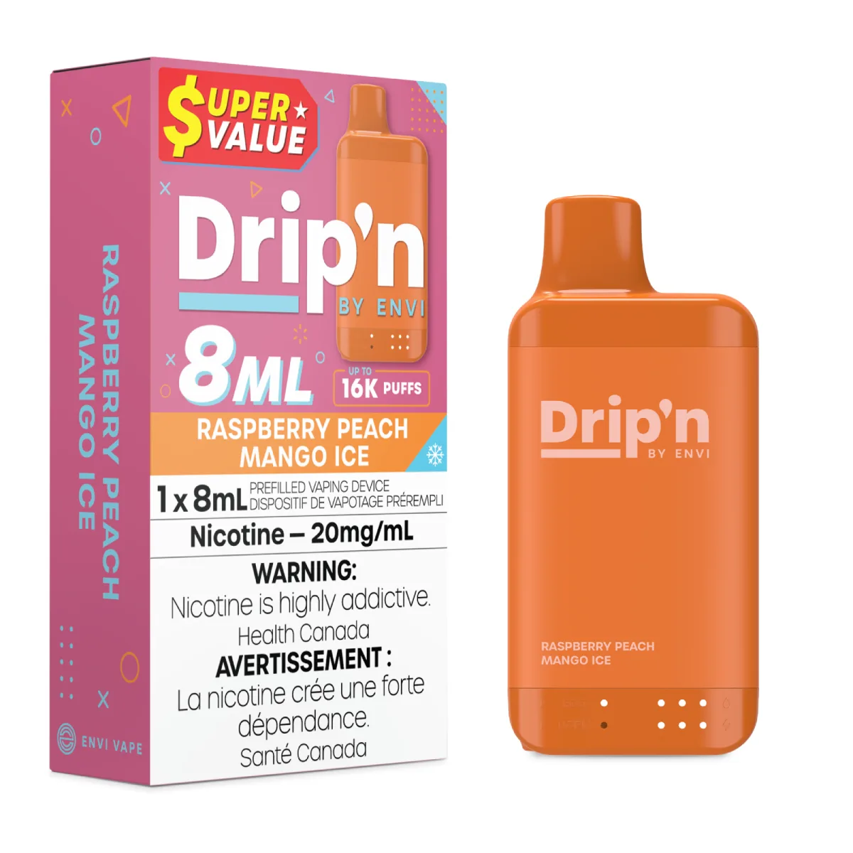 Drip'n By Envi 16K - Raspberry Peach Mango Ice