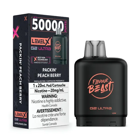 Level X Flavour Beast G2 Ultra 50K Pod - Packin' Peach Berry
