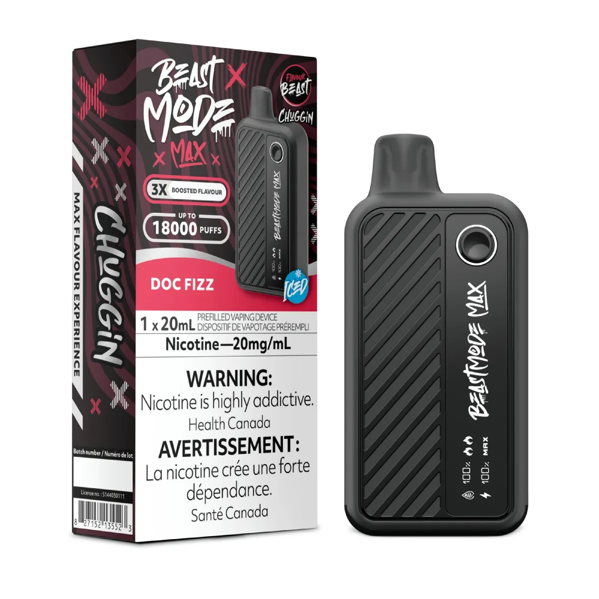 Flavour Beast Mode Max 18k - Chuggin' Doc Fizz Iced
