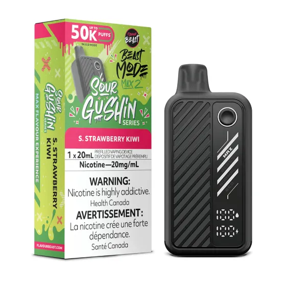 Flavour Beast Mode Max 2 50k - Sour Gushin' S. Strawberry Kiwi