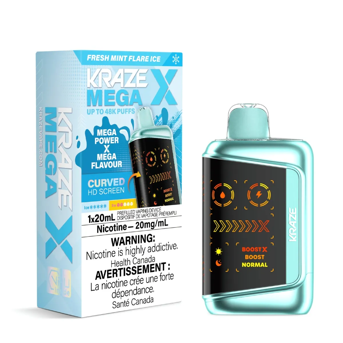 KRAZE Mega X - Fresh Mint Flare Ice