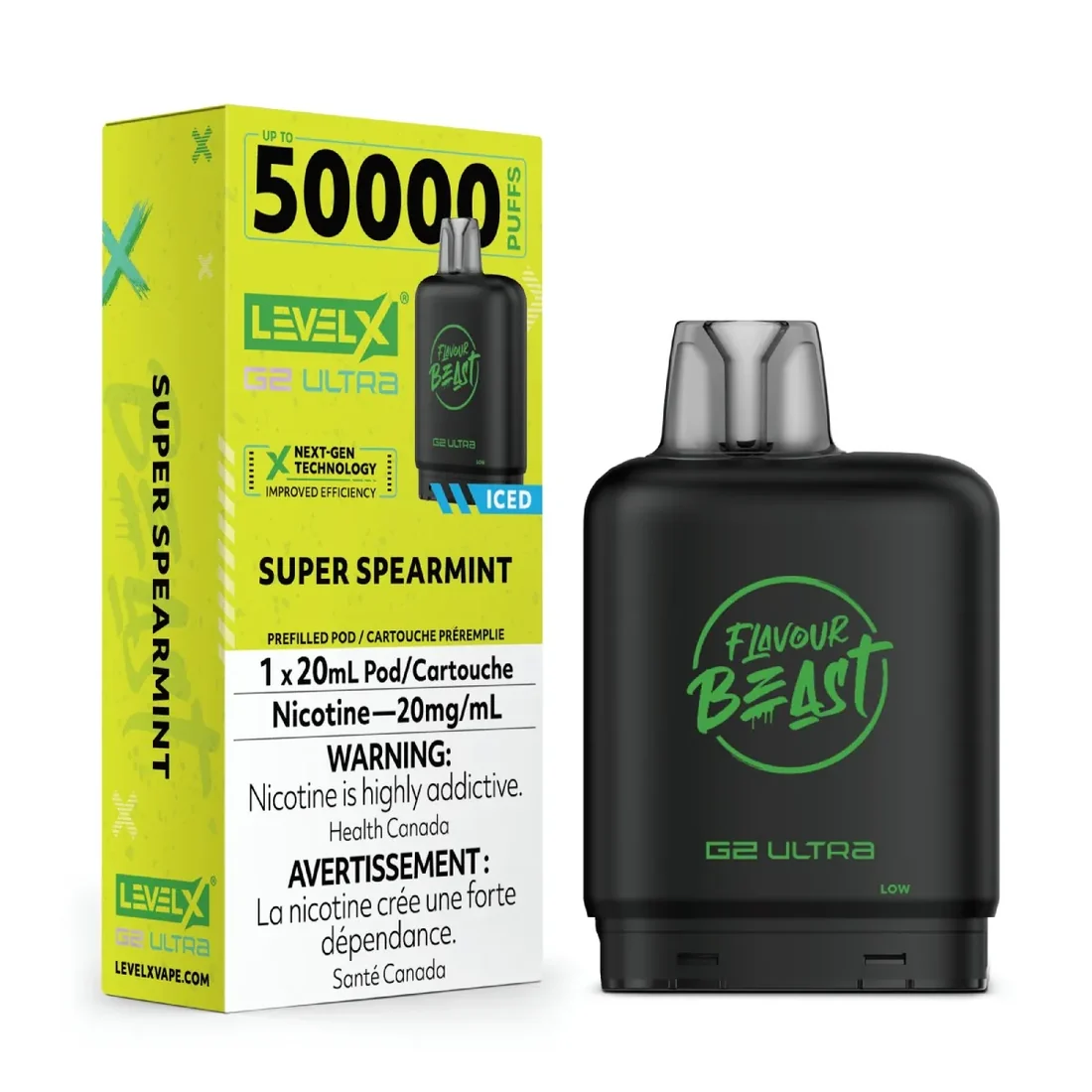 Level X Flavour Beast G2 Ultra 50K Pod - Super Spearmint Iced