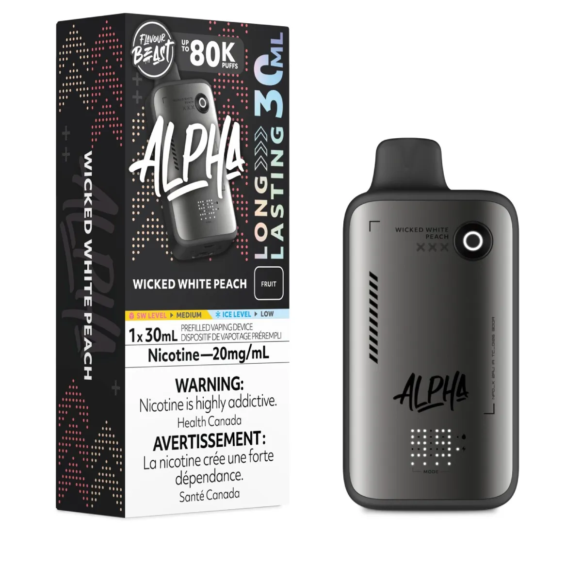 Flavour Beast Alpha 80K - Wicked White Peach