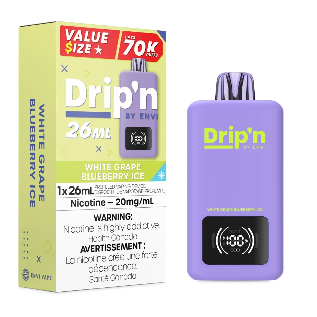 Drip'n by Envi 70K - White Grape Blueberry Ice