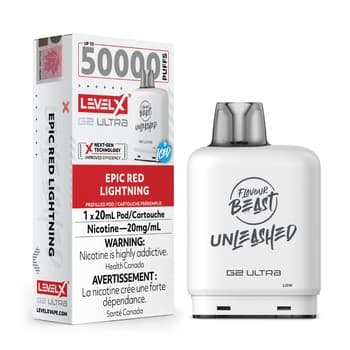 Level X Flavour Beast Unleashed G2 Ultra 50K Pod - Epic Red Lightning Iced