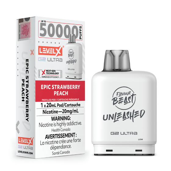 Level X Flavour Beast Unleashed G2 Ultra 50k - Epic Strawberry Peach