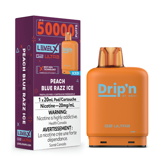 Level X Drip'n G2 Ultra 50k - Peach Blue Razz Ice
