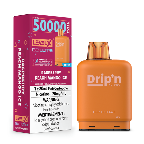 Level X Drip'n G2 Ultra 50k - Raspberry Peach Mango Ice