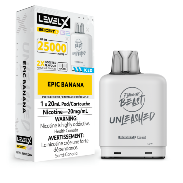 Level X Flavour Beast Unleashed G2 Boost 25k Pod - Epic Banana Iced