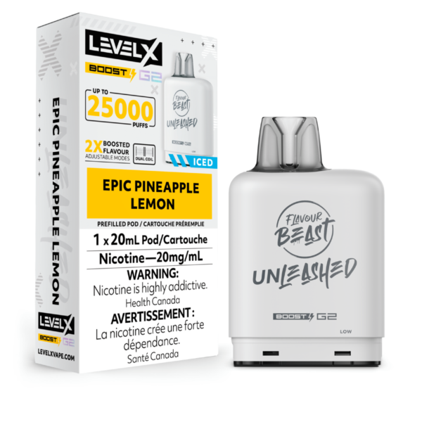 Level X Flavour Beast Unleashed G2 Boost 25k Pod - Epic Pineapple Lemon Iced