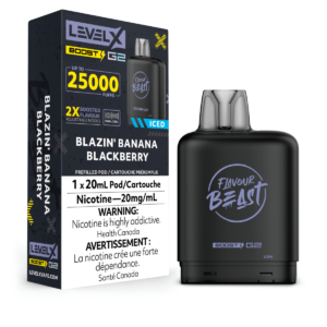 Level X Flavour Beast G2 Boost 25k Pod - Blazin' Banana Blackberry Iced